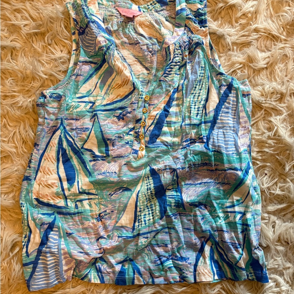 Lilly Pulitzer Sailboat Patterned Tank